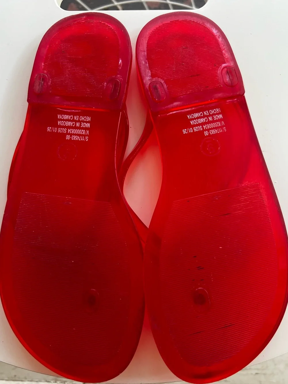GAP Red Jelly Flip Flops